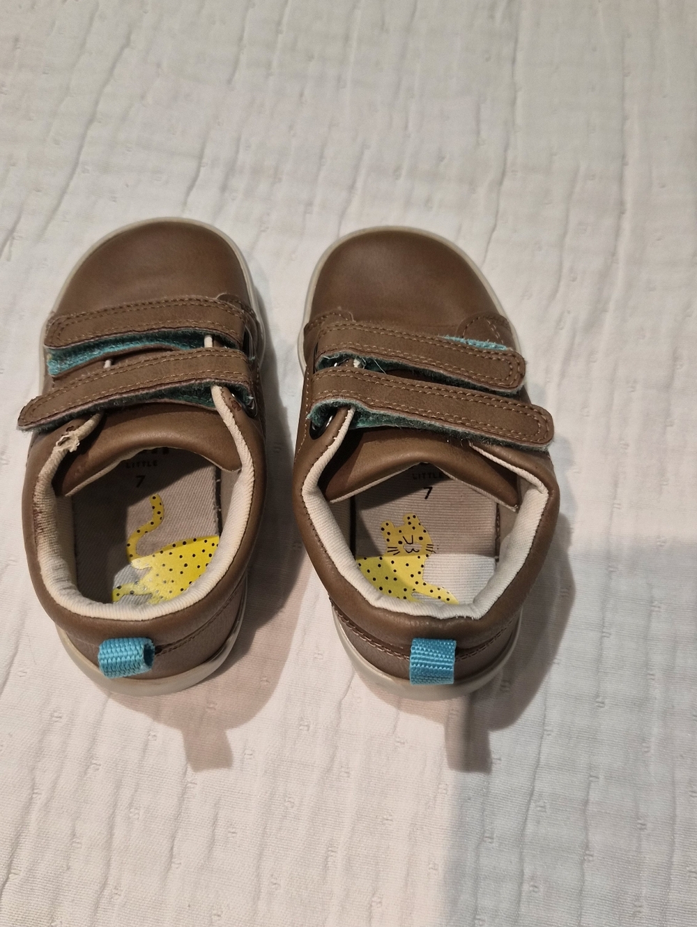 Ten Little Kids Brown Velcro Sneakers